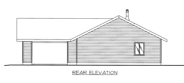 Ranch Rear Elevation of Plan 87217