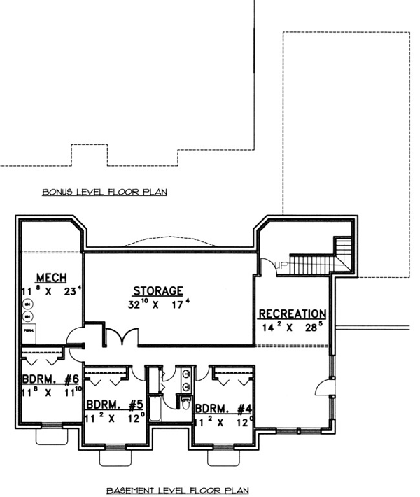 Ranch Lower Level of Plan 87219