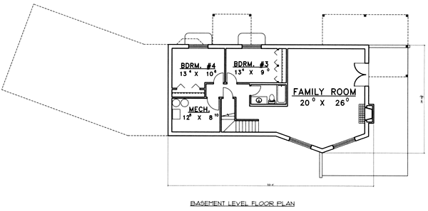 Contemporary Lower Level of Plan 87224