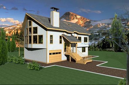 Contemporary Elevation of Plan 87234