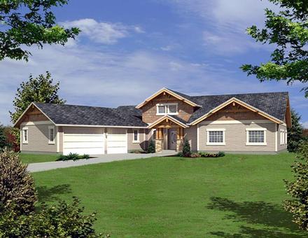 Ranch Elevation of Plan 87237