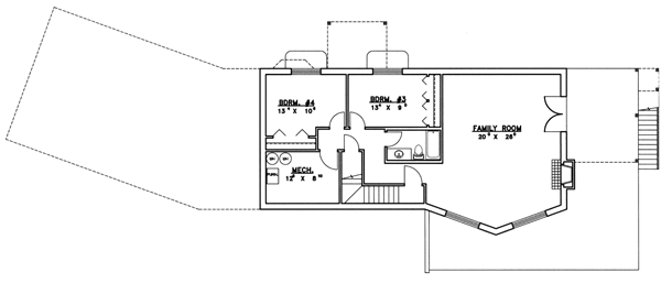 Contemporary Lower Level of Plan 87240