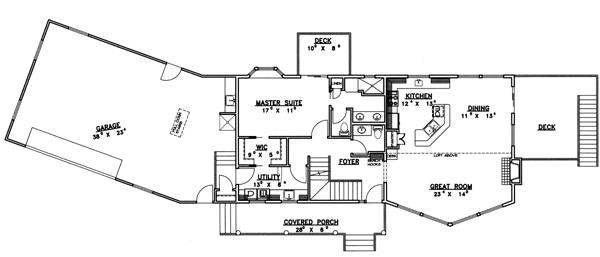 Contemporary Level One of Plan 87240