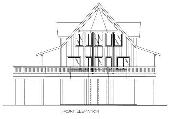 Traditional Rear Elevation of Plan 87244
