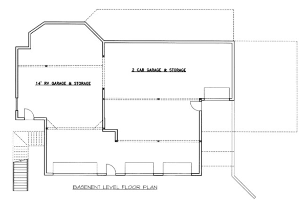 Contemporary Lower Level of Plan 87245