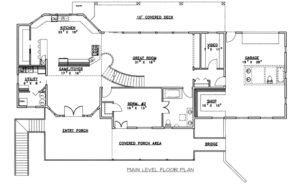Contemporary Level One of Plan 87245