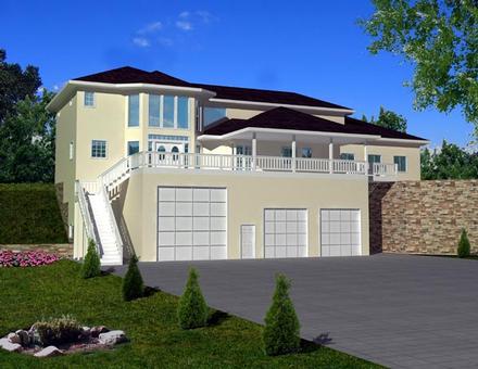 Contemporary Elevation of Plan 87245