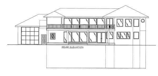 Contemporary Rear Elevation of Plan 87245