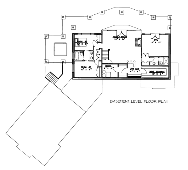 Contemporary Lower Level of Plan 87250