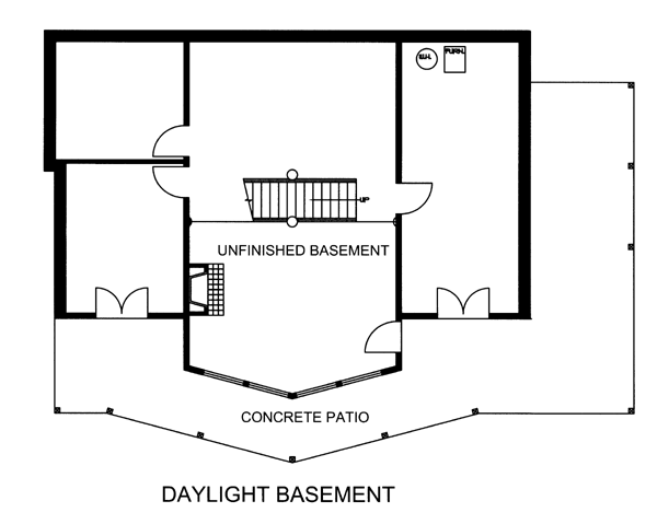 Contemporary Lower Level of Plan 87257