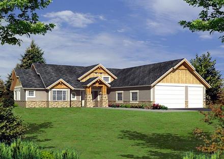 Ranch Elevation of Plan 87258
