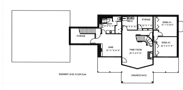Ranch Lower Level of Plan 87260