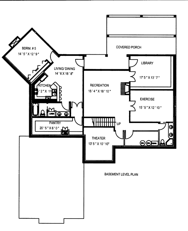 Traditional Lower Level of Plan 87261