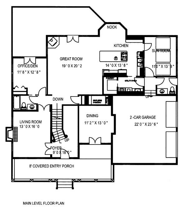 Ranch Level One of Plan 87262