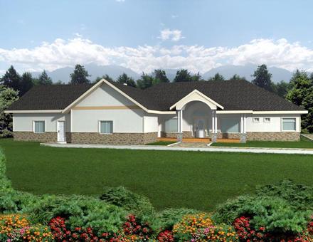 Ranch Elevation of Plan 87264