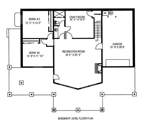 Contemporary Ranch Lower Level of Plan 87265