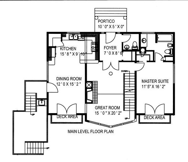 Cabin Contemporary Level One of Plan 87267