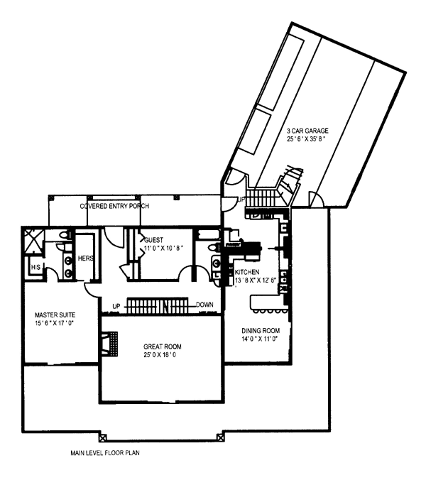 Contemporary Level One of Plan 87268