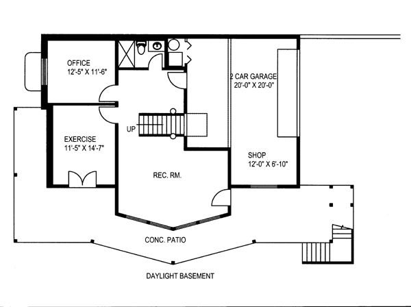 Contemporary Lower Level of Plan 87269