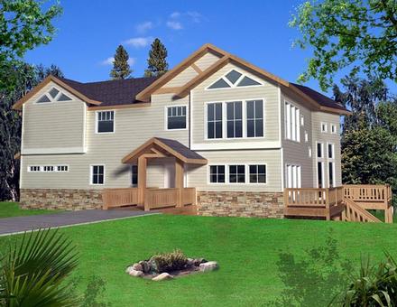 Contemporary Traditional Elevation of Plan 87273