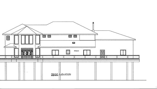 Traditional Rear Elevation of Plan 87274