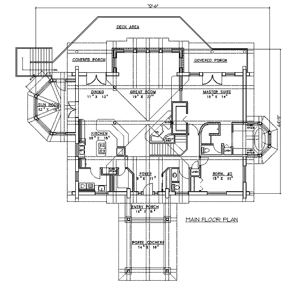 Contemporary Level One of Plan 87279