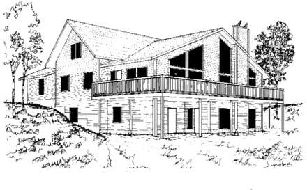 Contemporary Elevation of Plan 87285