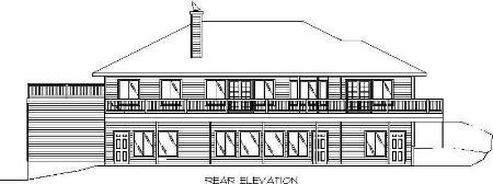 Traditional Rear Elevation of Plan 87286