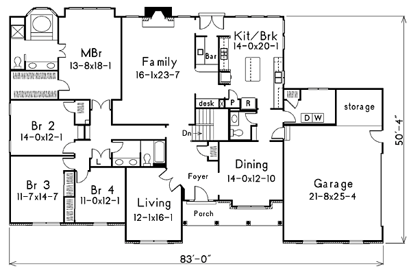 Ranch Level One of Plan 87300