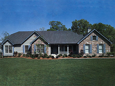Ranch Elevation of Plan 87300