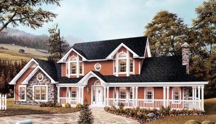 Farmhouse Elevation of Plan 87309