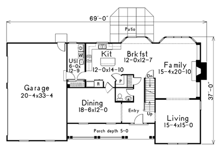 House Plan 87315 First Level Plan