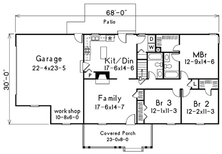 House Plan 87323 First Level Plan