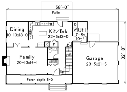 House Plan 87324 First Level Plan