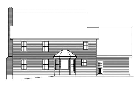 Colonial Rear Elevation of Plan 87326