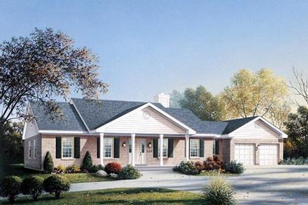 Ranch Elevation of Plan 87328