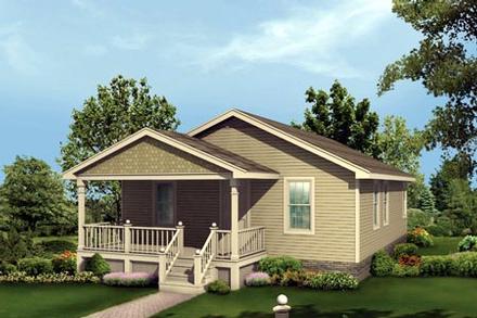 Narrow Lot One-Story Traditional Elevation of Plan 87333