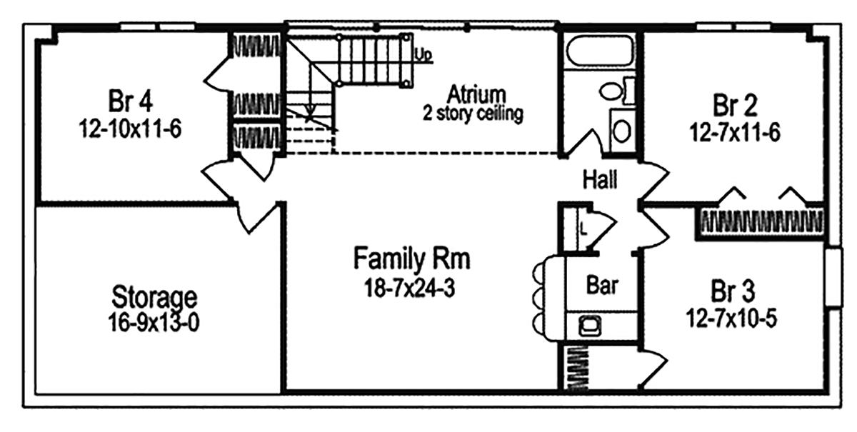 Country One-Story Lower Level of Plan 87335