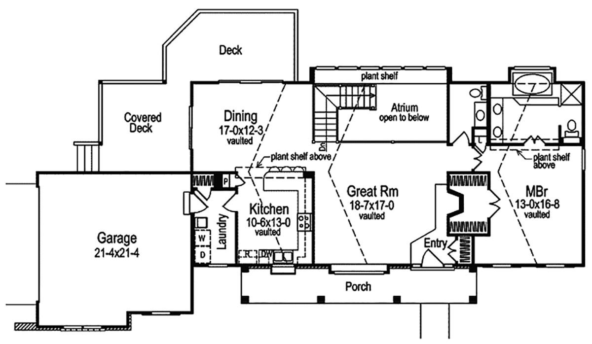 Country One-Story Level One of Plan 87335
