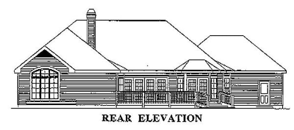 Traditional Rear Elevation of Plan 87339