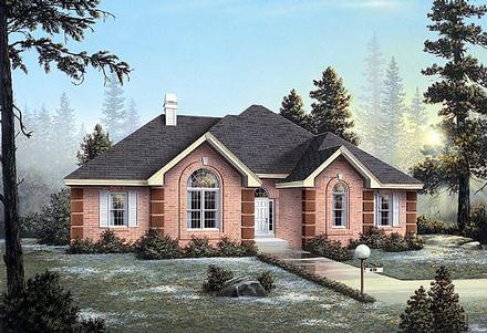 One-Story Traditional Elevation of Plan 87343