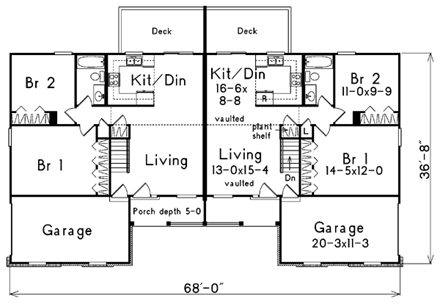 Multi-Family Plan 87346 First Level Plan