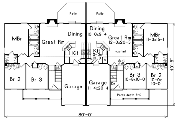 One-Story Ranch Level One of Plan 87347