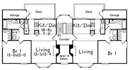 Multi-Family Plan 87348 Second Level Plan