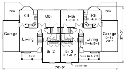 Multi-Family Plan 87353 First Level Plan