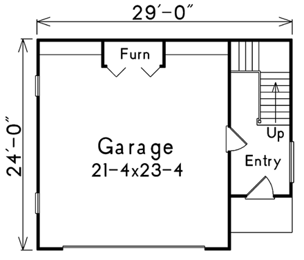 Garage Plan 87354 - 2 Car Garage Apartment First Level Plan