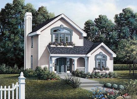 Country Narrow Lot Elevation of Plan 87358