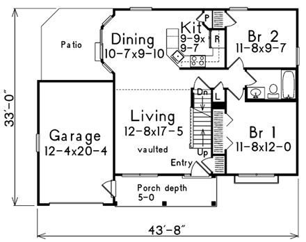 House Plan 87361 First Level Plan