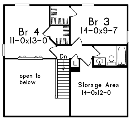 House Plan 87361 Second Level Plan