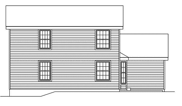 Country Rear Elevation of Plan 87361